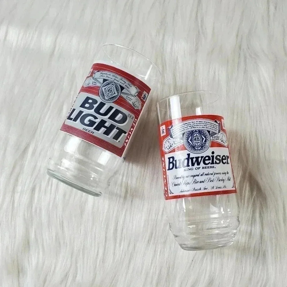 Set or Individual 90's Budweiser-Bud Light Glasses